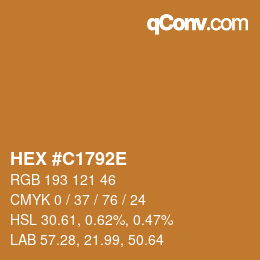 Color code: HEX #C1792E | qconv.com