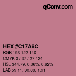 Color code: HEX #C17A8C | qconv.com