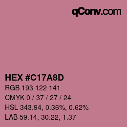 カラーコード: HEX #C17A8D | qconv.com