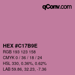 カラーコード: HEX #C17B9E | qconv.com