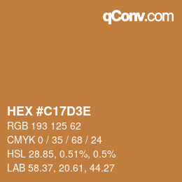 Color code: HEX #C17D3E | qconv.com