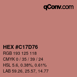 颜色代码: HEX #C17D76 | qconv.com