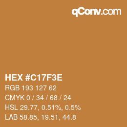 Color code: HEX #C17F3E | qconv.com
