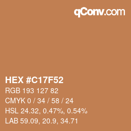 颜色代码: HEX #C17F52 | qconv.com