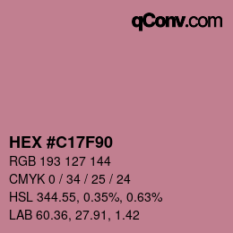 Color code: HEX #C17F90 | qconv.com