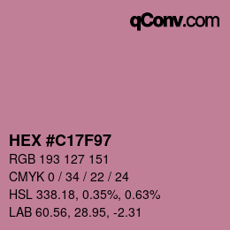 Color code: HEX #C17F97 | qconv.com