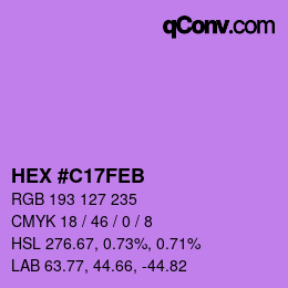 カラーコード: HEX #C17FEB | qconv.com