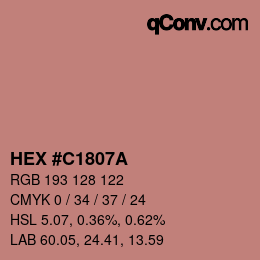 カラーコード: HEX #C1807A | qconv.com
