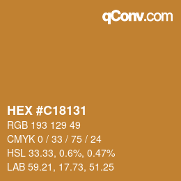Color code: HEX #C18131 | qconv.com