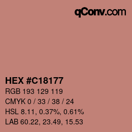 Color code: HEX #C18177 | qconv.com