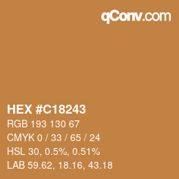 Color code: HEX #C18243 | qconv.com
