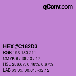 カラーコード: HEX #C182D3 | qconv.com