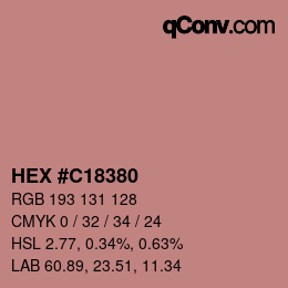 Color code: HEX #C18380 | qconv.com