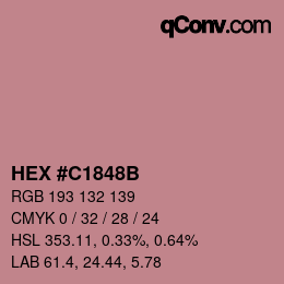 Color code: HEX #C1848B | qconv.com