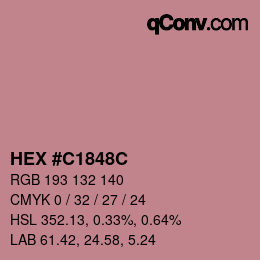 Color code: HEX #C1848C | qconv.com