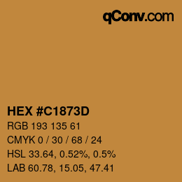 Color code: HEX #C1873D | qconv.com