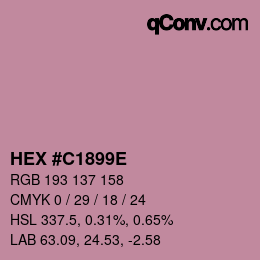 カラーコード: HEX #C1899E | qconv.com