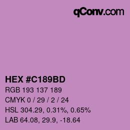 颜色代码: HEX #C189BD | qconv.com