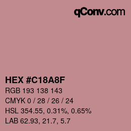 颜色代码: HEX #C18A8F | qconv.com