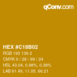 Color code: HEX #C18B02 | qconv.com