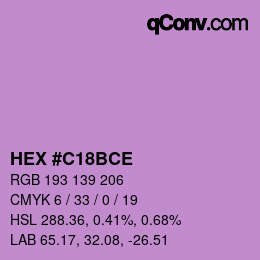 Color code: HEX #C18BCE | qconv.com