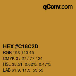 Color code: HEX #C18C2D | qconv.com