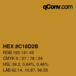 Color code: HEX #C18D2B | qconv.com