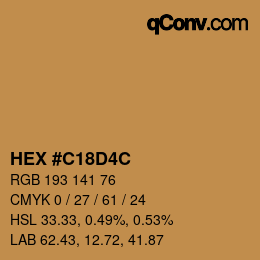 Color code: HEX #C18D4C | qconv.com