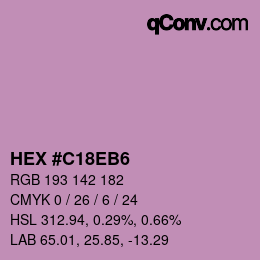 カラーコード: HEX #C18EB6 | qconv.com