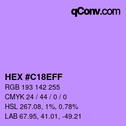 颜色代码: HEX #C18EFF | qconv.com