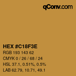 Código de color: HEX #C18F3E | qconv.com
