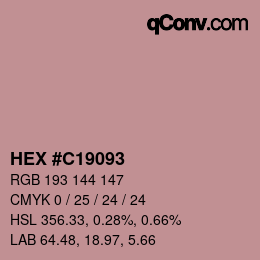 Color code: HEX #C19093 | qconv.com
