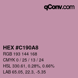 Código de color: HEX #C190A8 | qconv.com