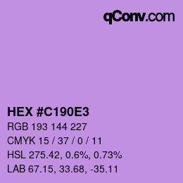 カラーコード: HEX #C190E3 | qconv.com