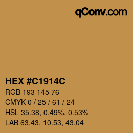 Color code: HEX #C1914C | qconv.com