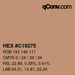 カラーコード: HEX #C19275 | qconv.com