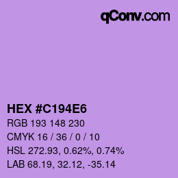 Color code: HEX #C194E6 | qconv.com