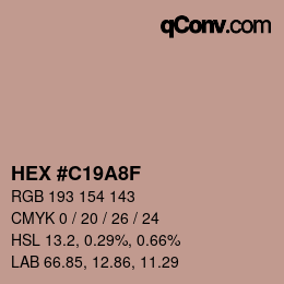 Color code: HEX #C19A8F | qconv.com