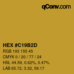 Color code: HEX #C19B2D | qconv.com