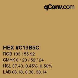 カラーコード: HEX #C19B5C | qconv.com