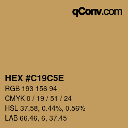 Color code: HEX #C19C5E | qconv.com