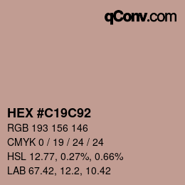 Color code: HEX #C19C92 | qconv.com