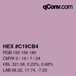 Farbcode: HEX #C19CB4 | qconv.com