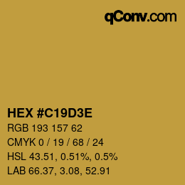 Color code: HEX #C19D3E | qconv.com