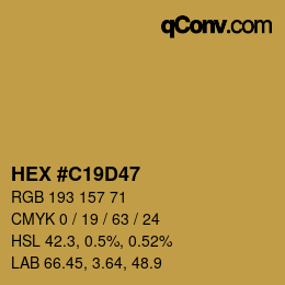 Color code: HEX #C19D47 | qconv.com