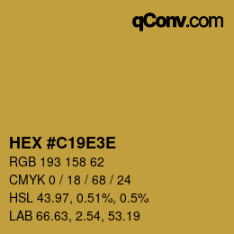 Color code: HEX #C19E3E | qconv.com