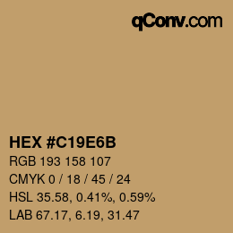 Color code: HEX #C19E6B | qconv.com