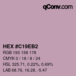 カラーコード: HEX #C19EB2 | qconv.com
