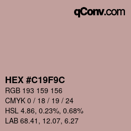 Color code: HEX #C19F9C | qconv.com