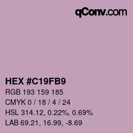 Farbcode: HEX #C19FB9 | qconv.com